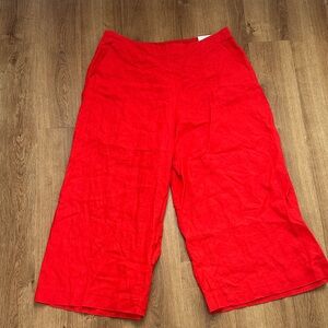 NWT Chico's Flex Waist Casual Wide Leg Linen Pants